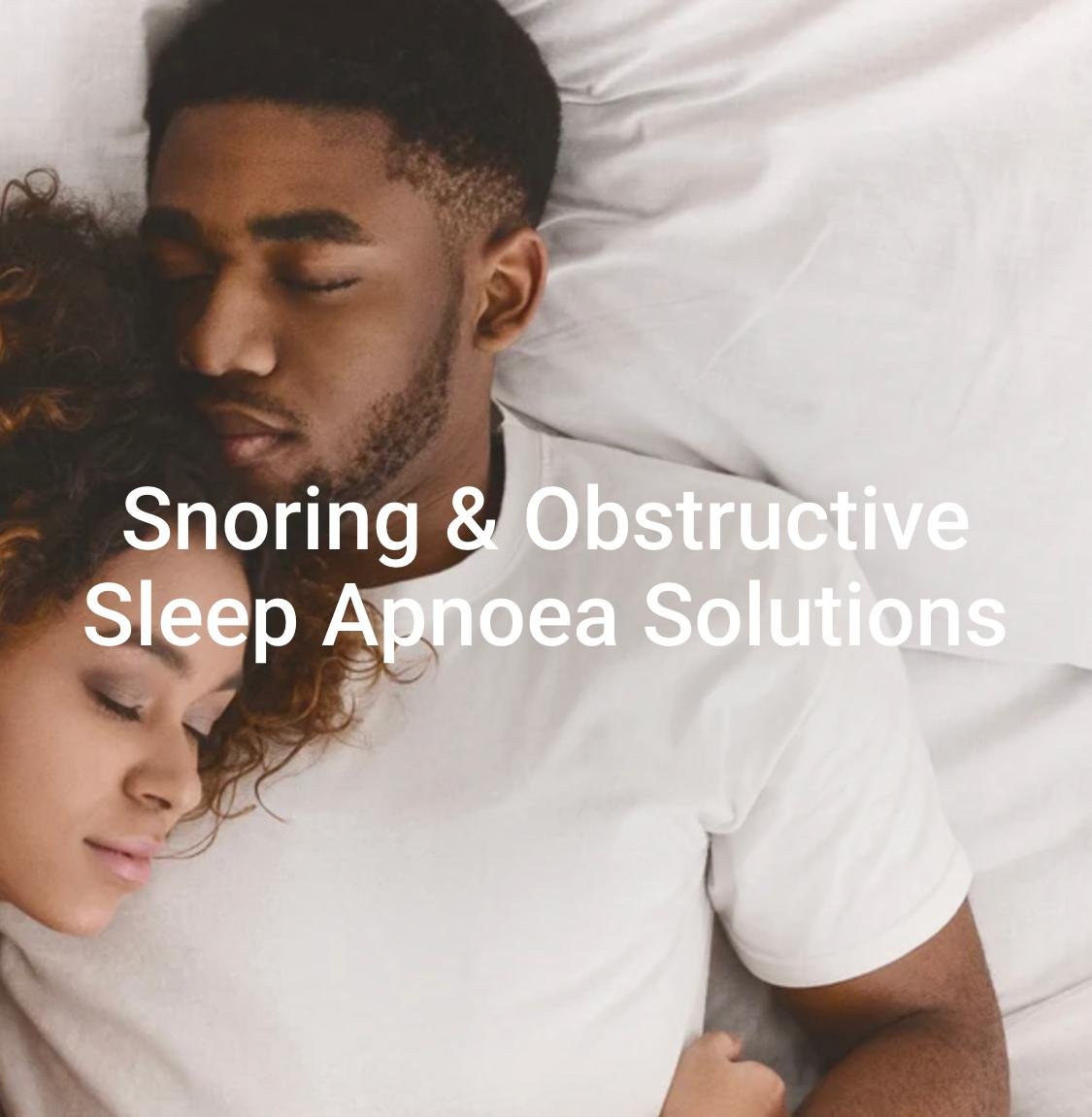 A couple sleeping, representing assessment for snoring concerns